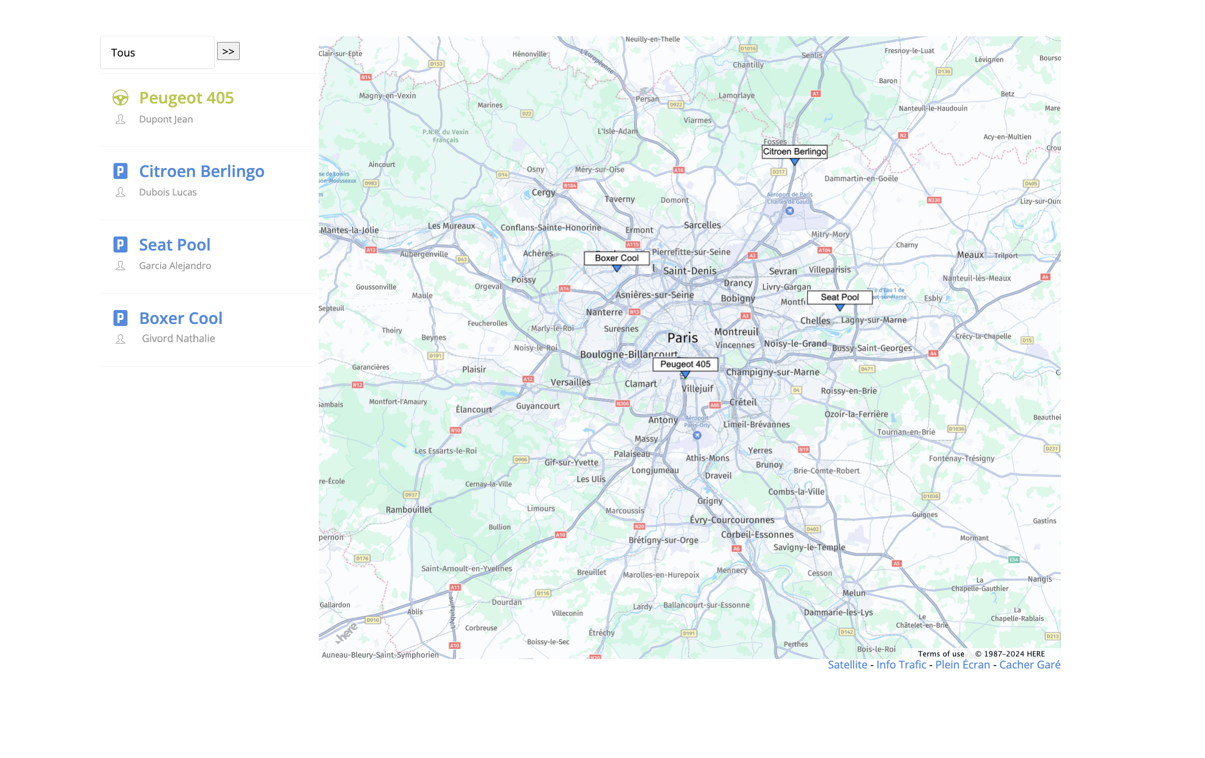 Locations en temps réel